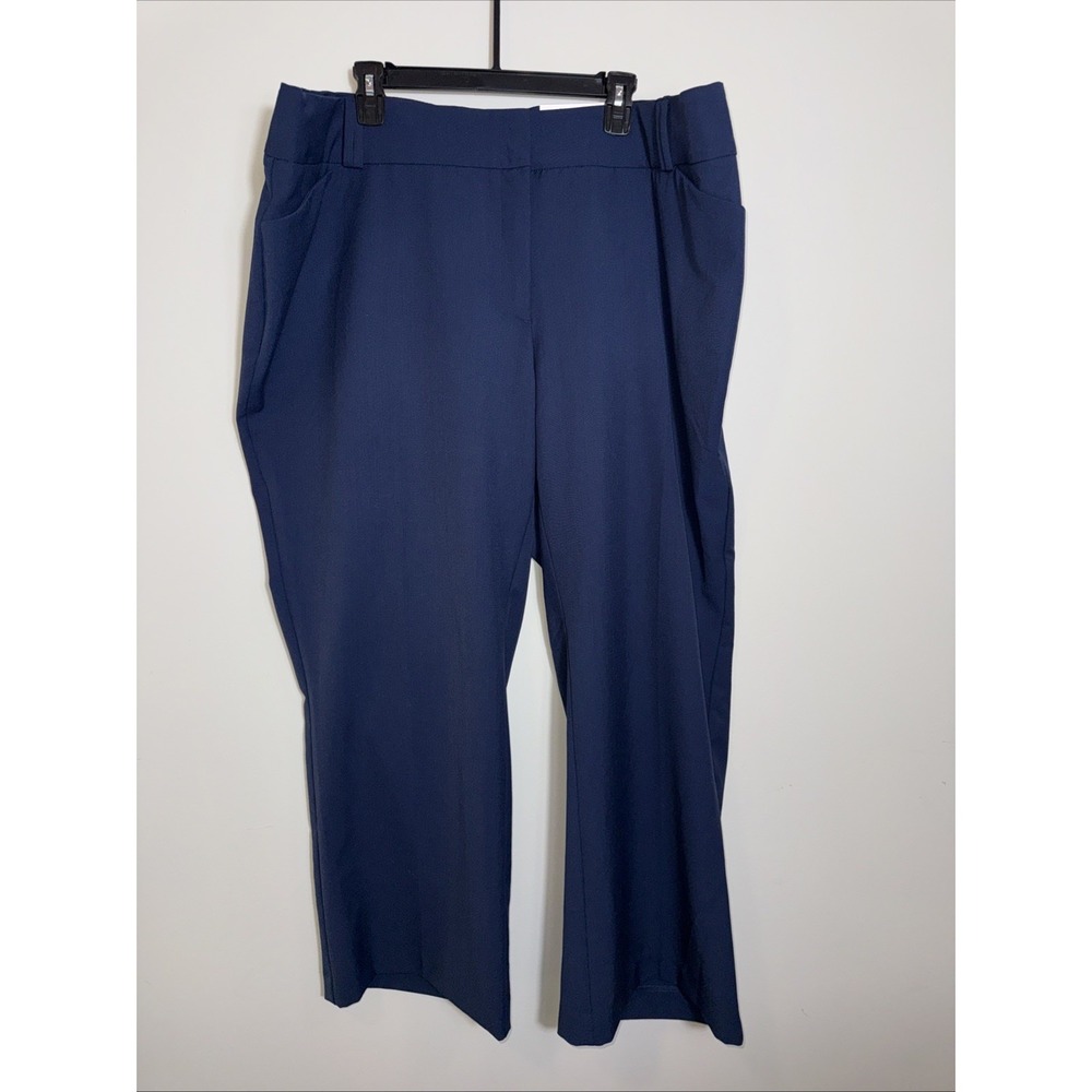 Inc Boot Leg Comfort Waistband Curvy Trousers Pants Womens 22WP Mid‎ Rise Blue